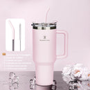 ROMANTIC CROWN Portable Inox Thermal Cup 1200ml/1.2L Stainless Thermal Bottle with Lid and Straw