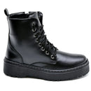 Bota confortável sem salto Coturno Blogger Female Medium Cano GuGi 202-GG