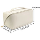 Bolsa Necessaire Feminina para Maquiagem e Cosméticos, em Couro, Grande Capacidade, Portátil, para Viagens