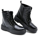 Bota confortável sem salto Coturno Blogger Female Medium Cano GuGi 202-GG