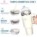 ROMANTIC CROWN Portable Inox Thermal Cup 1200ml/1.2L Stainless Thermal Bottle with Lid and Straw