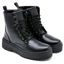 Bota confortável sem salto Coturno Blogger Female Medium Cano GuGi 202-GG
