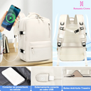 Mochila de viagem feminina, mochila multifuncional masculina reforçada, impermeável e expansível para notebook.
