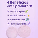 Pó solto Purple Magic Lilac com Vitamina E - Efeito Blur para Garotas da Cidade · Controla a oleosidade · Ilumina olheiras