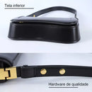Bolsa de ombro feminina com alça ajustável, bolsa feminina elegante em couro preto, bolsa de ombro para presente.