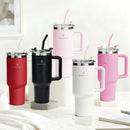ROMANTIC CROWN Portable Inox Thermal Cup 1200ml/1.2L Stainless Thermal Bottle with Lid and Straw