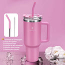 ROMANTIC CROWN Portable Inox Thermal Cup 1200ml/1.2L Stainless Thermal Bottle with Lid and Straw