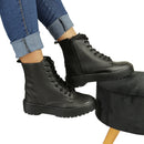 Bota confortável sem salto Coturno Blogger Female Medium Cano GuGi 202-GG