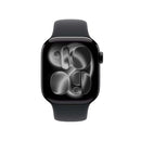 Apple Watch Series 11 GPS Caixa Preta Alumínio Brilhante 42mm Pulseira Esportiva Preta M/G