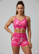 Conjunto de Yoga Feminino Respirável e Macio, composto por Calça Regata e Shorts (Conjunto de 2 Peças)