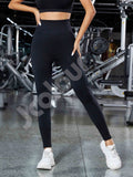 Calças de ioga Calça Legging Esportiva Academia Feminina Cintura Alta Elástica Secagem Rápida Lift Hip Sem Costura Longa Pants