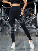 Calças de ioga Calça Legging Esportiva Academia Feminina Cintura Alta Elástica Secagem Rápida Lift Hip Sem Costura Longa Pants