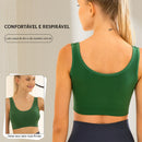 Sutiã Sem Alças Larga 2 Peças Camiseta Esportiva Feminina Roupa Íntima Confortável e Respirável