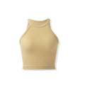 Blusa feminina sem mangas, modelo regata curto, estilo casual de verão, cropped, com gola alta sexy.
