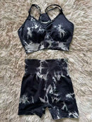 Conjunto de Yoga Feminino Respirável e Macio, composto por Calça Regata e Shorts (Conjunto de 2 Peças)