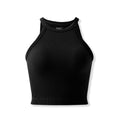 Blusa feminina sem mangas, modelo regata curto, estilo casual de verão, cropped, com gola alta sexy.