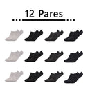 12 Pares, Meias Curtas Tipo Barco, Meias de Algodão, Leves, Respiráveis, Meias Curtas, Contendo Algodão