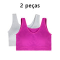Sutiã Sem Alças Larga 2 Peças Camiseta Esportiva Feminina Roupa Íntima Confortável e Respirável