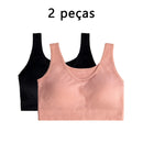 Sutiã Sem Alças Larga 2 Peças Camiseta Esportiva Feminina Roupa Íntima Confortável e Respirável