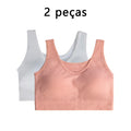 Sutiã Sem Alças Larga 2 Peças Camiseta Esportiva Feminina Roupa Íntima Confortável e Respirável