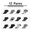 12 Pares, Meias Curtas Tipo Barco, Meias de Algodão, Leves, Respiráveis, Meias Curtas, Contendo Algodão
