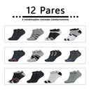 12 Pares, Meias Curtas Tipo Barco, Meias de Algodão, Leves, Respiráveis, Meias Curtas, Contendo Algodão