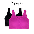 Sutiã Sem Alças Larga 2 Peças Camiseta Esportiva Feminina Roupa Íntima Confortável e Respirável