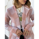 Casaco Camisa de Tricô Feminino Casaco Longo