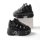 Tênis plataforma feminino/masculino estilo punk heavy metal russo para aumentar a altura (modelo Daddy Shoes).
