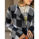 Casaco Camisa de Tricô Feminino Casaco Longo