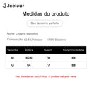 Calça legging feminina de cintura alta e modelagem slim para ioga, controle abdominal e academia.