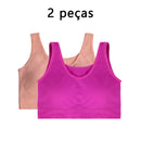 Sutiã Sem Alças Larga 2 Peças Camiseta Esportiva Feminina Roupa Íntima Confortável e Respirável