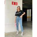 Blusa feminina de verão casual, lisa, de cor sólida, com manga curta, em algodão