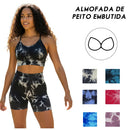 Conjunto de Yoga Feminino Respirável e Macio, composto por Calça Regata e Shorts (Conjunto de 2 Peças)