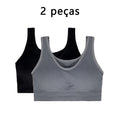 Sutiã Sem Alças Larga 2 Peças Camiseta Esportiva Feminina Roupa Íntima Confortável e Respirável