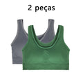 Sutiã Sem Alças Larga 2 Peças Camiseta Esportiva Feminina Roupa Íntima Confortável e Respirável