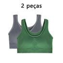 Sutiã Sem Alças Larga 2 Peças Camiseta Esportiva Feminina Roupa Íntima Confortável e Respirável